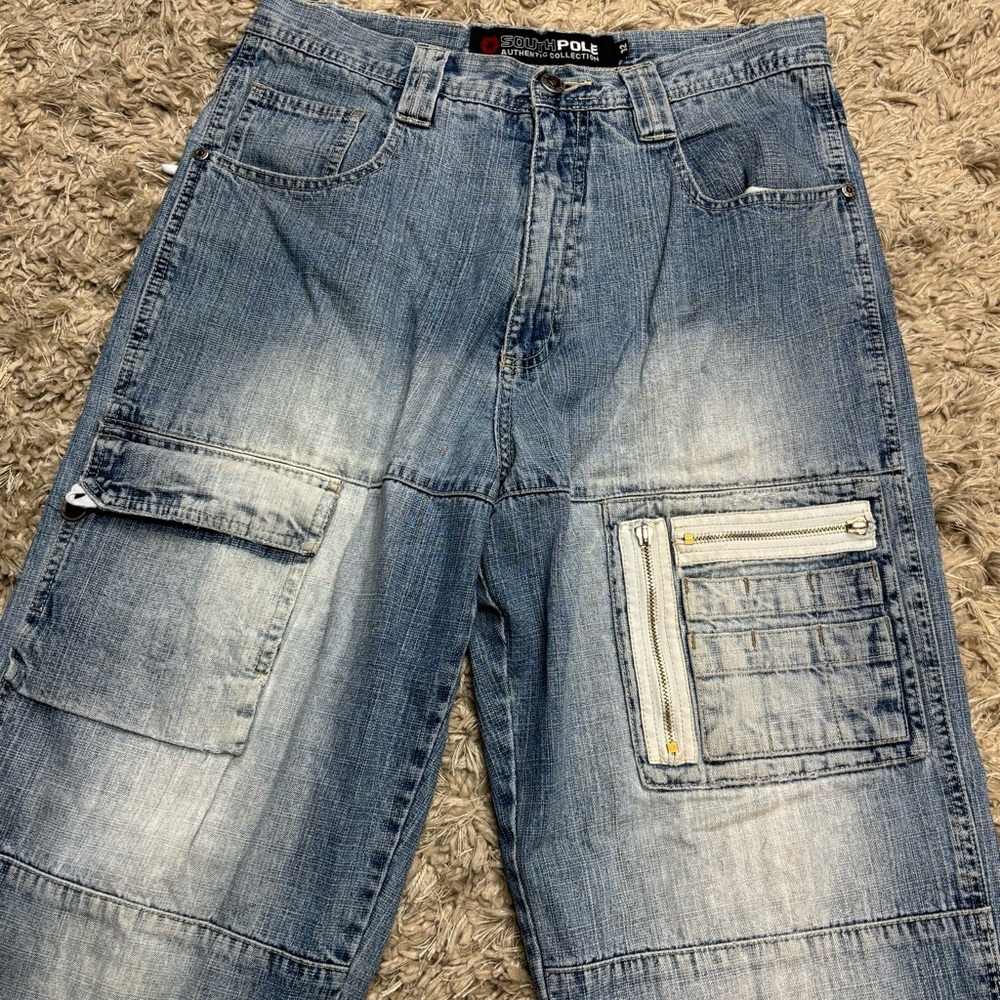 SOUTH POLE LIGHT BLUE FADED DENIM JEANS SIZE 32 - Picture 3 of 14